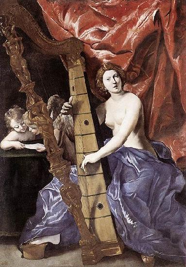 Giovanni Lanfranco Venus Playing the Harp oil painting image